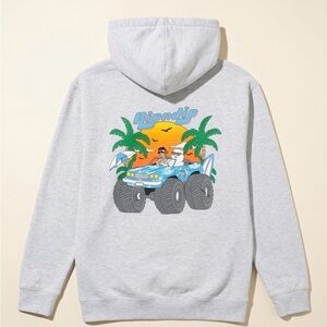 Ripndip Light Gray Hoodie with Blue Monster Truck Graphic